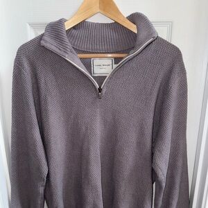 Long Wharf Supply Co 1/4 Zip Pullover Sweater Men’s M Light Purple/grey Preppy